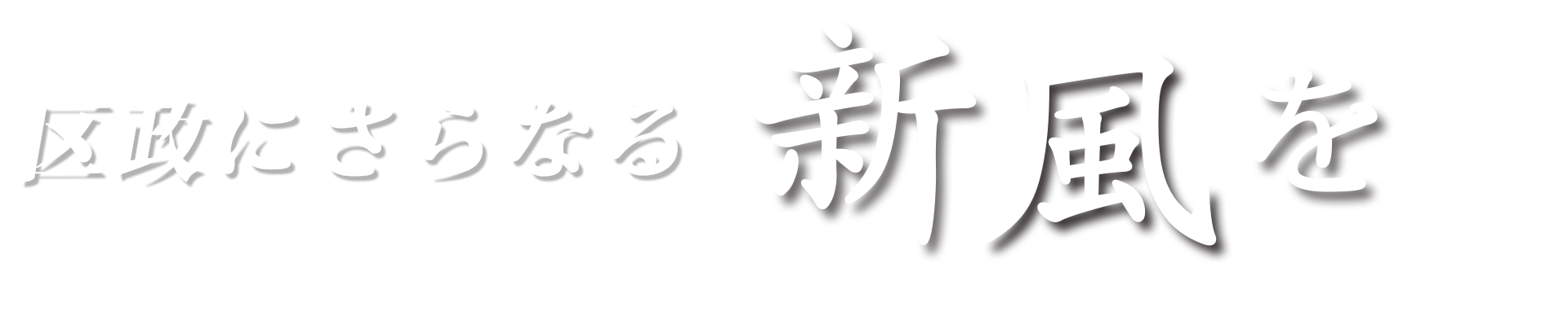区政にさらなる新風を